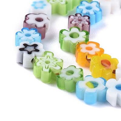 Handmade Millefiori Glass Bead Strands LAMP-J035-6mm-02-1