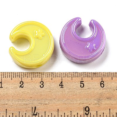 UV Plating Iridescent Acrylic Beads OACR-G039-05-1