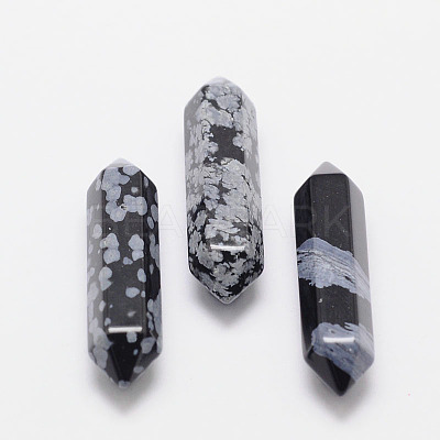 Faceted Natural Snowflake Obsidian Healing Stones LS-G-K013-30mm-01-1