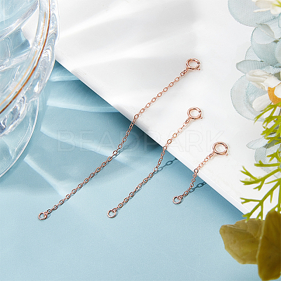 6Pcs 3 Style 925 Sterling Silver Cable Chain Extender FIND-BBC0003-30-1
