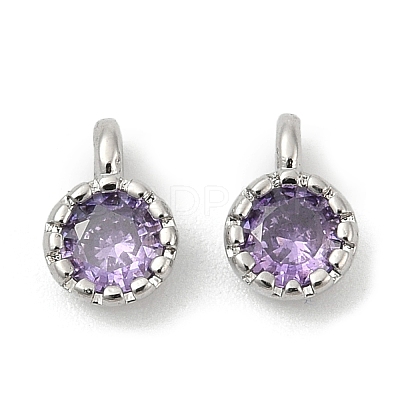 Brass Pave Cubic Zirconia Pendants KK-H204-03P-03-1
