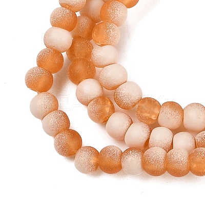 Frosted Crackle Glass Beads Strands GLAA-U001-4mm-M10-1