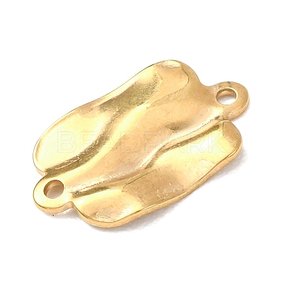 304 Stainless Steel Textured Links Connector Charms STAS-K302-02F-G-1