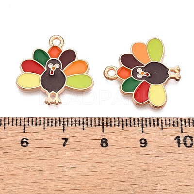 Thanksgiving Day Theme Alloy Enamel Pendants X-ENAM-T020-35B-1