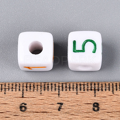 Opaque Acrylic European Large Hole Beads SACR-N020-01M-01-1