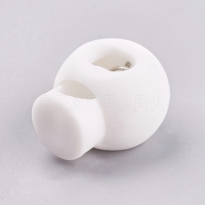 Plastic Iron Spring Cord Locks LS-X-FIND-WH0017-13-1