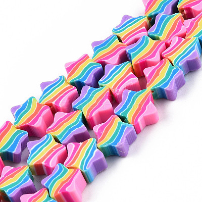 Handmade Polymer Clay Beads Strands X-CLAY-N010-083-1