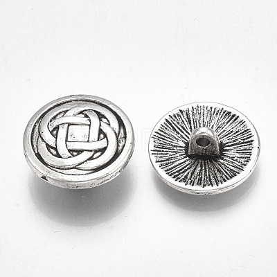 Tibetan Style Alloy Shank Buttons X-TIBE-31215-060AS-RS-1