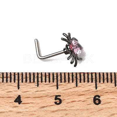 Heart Spider 316L Surgical Stainless Steel with Cubic Zirconia L-Shaped Nose Rings FS-WG44168-02-1