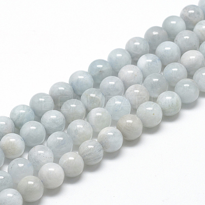 Natural Aquamarine Beads Strands G-R446-8mm-04-1