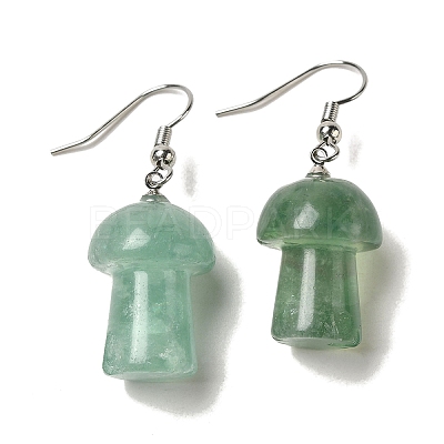 Natural Mixed Gemstone Mushroom Dangle Earrings EJEW-E296-05P-A-1