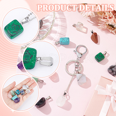 DIY Gemstone Pendant Necklaces Making Kits DIY-UN0001-83P-1