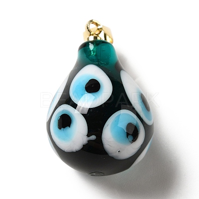 Handmade Evil Eye Lampwork Pendants LAMP-F026-04D-1