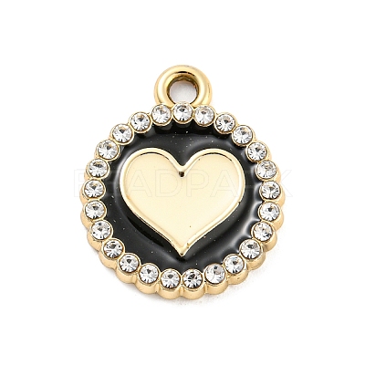 UV Plating Golden Alloy Enamel Pendants PALLOY-D026-02G-1
