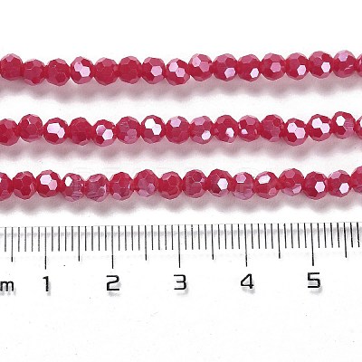 Electroplate Opaque Glass Beads Strands EGLA-A035-P4mm-A16-1