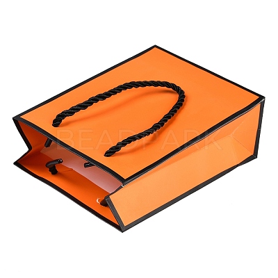 Rectangle Paper Bags with Twisted Rope Handles CARB-L011-01D-02-1