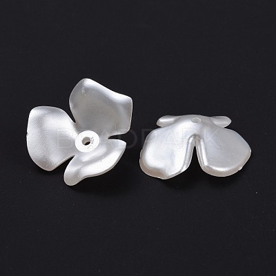 Flower Imitation Pearl Acrylic Bead Caps X-OACR-L004-7226-1