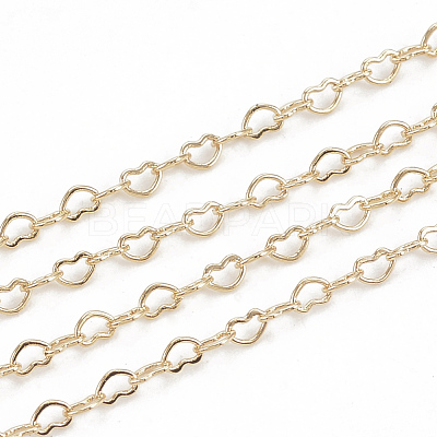 3.28 Feet Brass Heart Link Chains X-CHC-S004-09G-1
