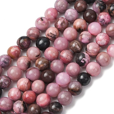 Natural Rhodonite Beads Strands G-G828-02-6mm-1