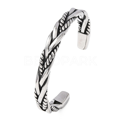 Retro 316 Surgical Stainless Steel Cuff Bangles BJEW-C142-14E-AS-1
