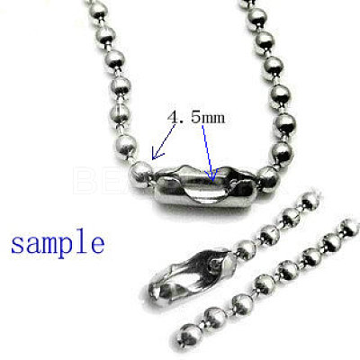 Tarnish Resistant Stainless Steel Ball Chain Connectors STAS-L018C-P-1