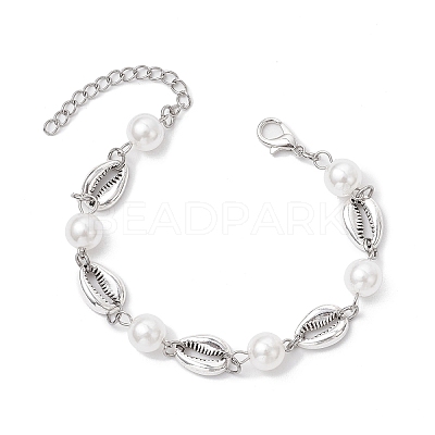 Ocean Series Alloy Conch Link Bracelets BJEW-JB11840-04-1