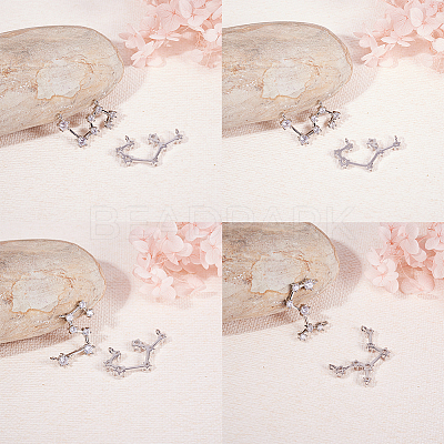 Brass Micro Pave Cubic Zirconia Pendants ZIRC-SC0001-01P-1
