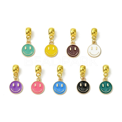 Golden Tone Alloy Enamel European Dangle Charms PALLOY-JF03235-1