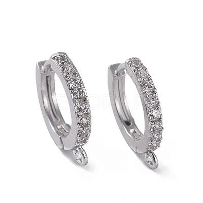 Brass Huggie Hoop Earring Findings KK-P150-42P-1