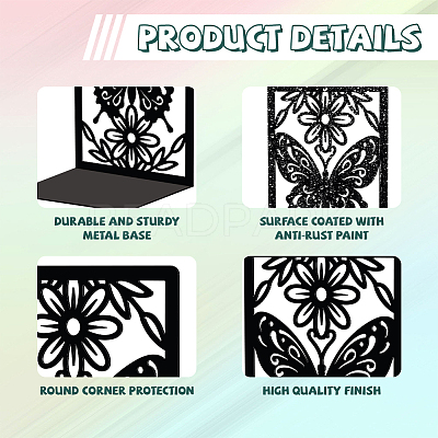 Non-Skid Iron Bookend Display Stands AJEW-WH0548-007-1