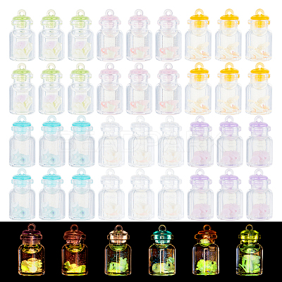 36Pcs 6 Colors Luminous Plastic Pendants KY-GA0001-22-1