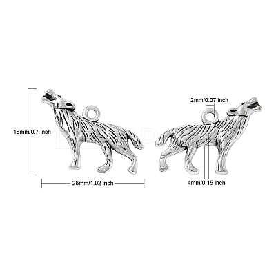 Tibetan Style Alloy Howling Wolf Pendants LS-LF1753Y-NF-1