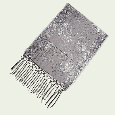 Peacock Detachable Polyester Sequin Shawl AJEW-WH20072-41B-1