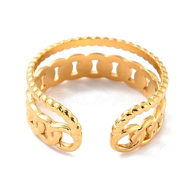 Ion Plating(IP) 304 Stainless Steel Finger Rings X-RJEW-L102-34G-1