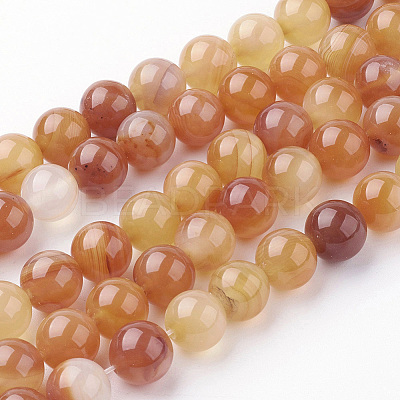 Natural Carnelian Beads Strands G-G735-64-10mm-1