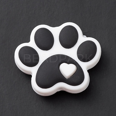 Dog Paw Print Food Grade Eco-Friendly Silicone Beads SIL-K002-01B-1