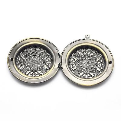 Brass Locket Pendants KK-F717-21AB-NR-1