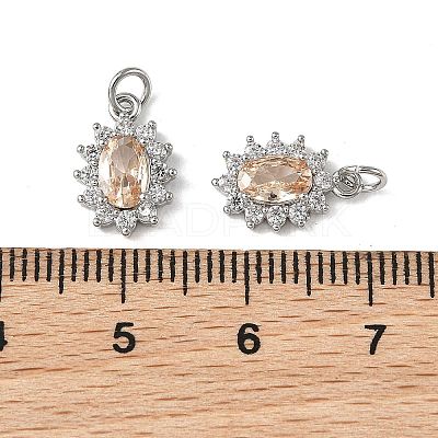 SHEGRACE Brass Micro Pave Cubic Zirconia Pendants XGRQ2O263-446A-P-1