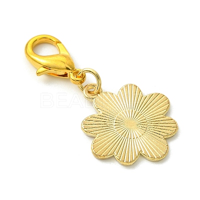 10Pcs 5 Styles Flower Alloy Enamel Pendant Decorations HJEW-JM02749-1