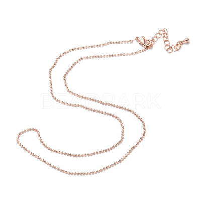 Brass Ball Chain Necklaces X-NJEW-K123-02RG-1