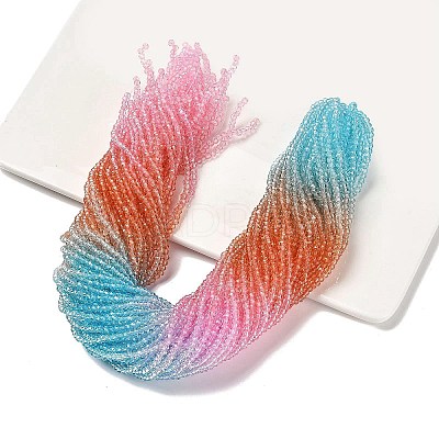 Transparent Painted Glass Beads Strands X1-DGLA-A034-T2mm-A19-1