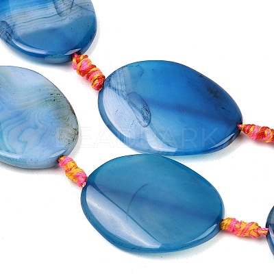 Natural Banded Agate Beads Strands G-P605-L02-03-1