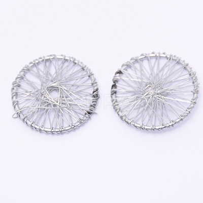 Wrapped Wire Iron Pendants IFIN-WH0053-41B-01-1