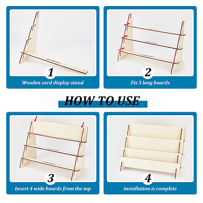 3-Tier Assembled Wood Organizer Display Risers ODIS-WH0002-84-1