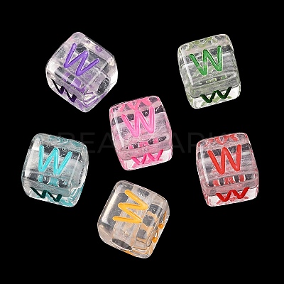 Acrylic European Beads MACR-I042-01W-1