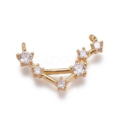 Brass Micro Pave Cubic Zirconia Pendants ZIRC-F099-20G-02-1