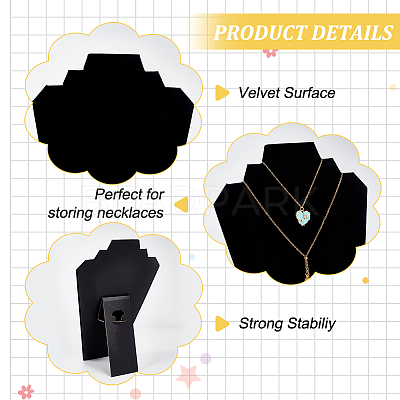 Bust Velvet Cover with Cardboard Paper Necklace Display Stands NDIS-WH0010-15-1