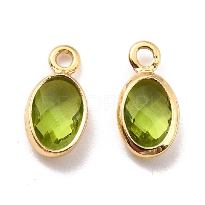 Eco-Friendly Brass with Glass Pendants KK-K268-01V-1