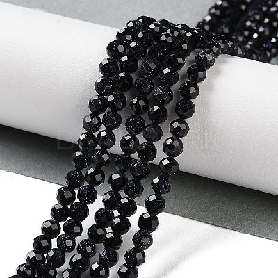 Synthetic Blue Goldstone Beads Strands G-A233-A01-01-1