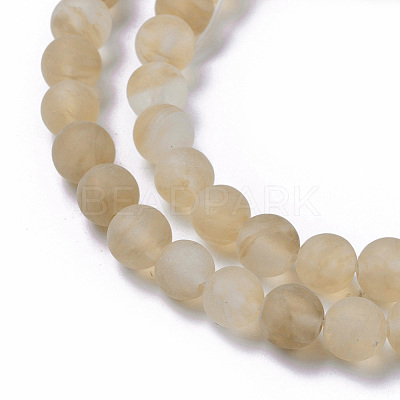 Coffee Watermelon Stone Glass Beads Strands G-D687-4mm-1